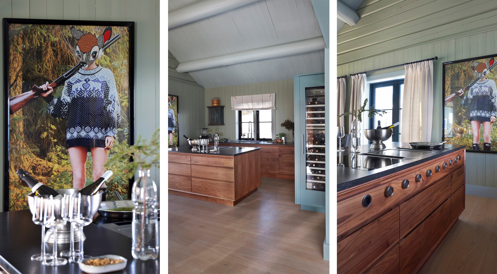 collage med bilder av BORA professional downdraft - kjøkkeninspirasjon - kjøkkenøy - norefjell