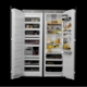 Bilde av åpnede kjøleskap og fryseskap i en BORA Cool side by side løsning