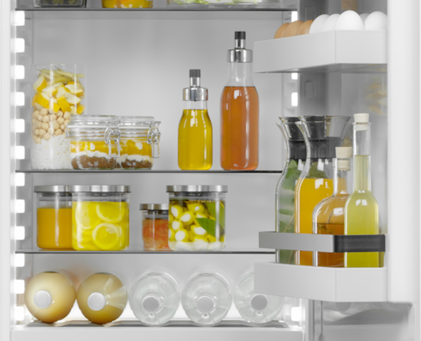 Bilde av gule matvarer i kjøleskapet BORA Cool - unngå matsvinn - smart oppbevaring av mat